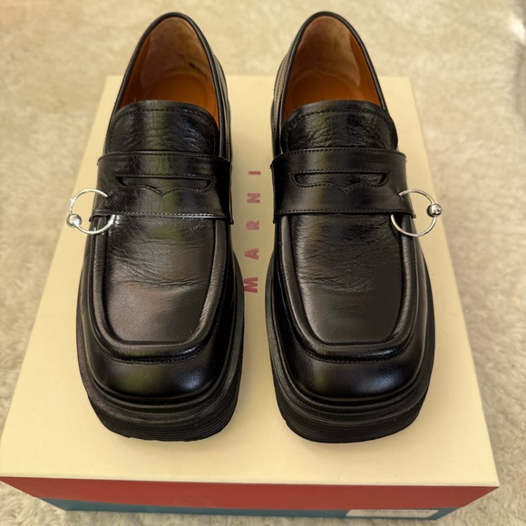 MARNI BLACK PIERCING LOAFERS IN SIZE 37.5 - Picture 9 of 13
